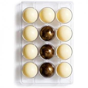 Stampo per cioccolatino con forma di mezza sfera di 50mm (Stampo per cioccolato mezza sfera mm 50)