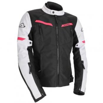 Acerbis X‑Street Damen-Motorradjacke aus Textil – Schwarz-Weiß-Pink, M