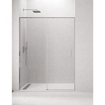 Allstone - Cabine de douche avant Cetus 1+1, sans profil inférieur 115-120 cm, chrome