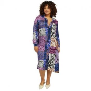 Camisero Animalier Midi Fiorella Rubino