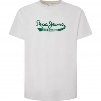 T-Shirt Pepe Jeans Claude, kurzärmelig, weiß grün. - S