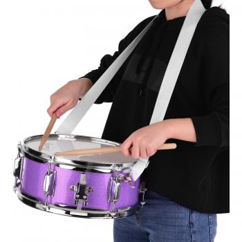 12 Inch Snare Drum Head with Drumsticks, Shoulder Strap, and Drum Key