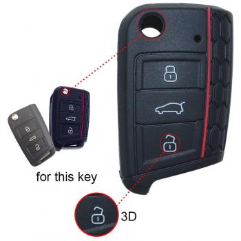 Guardapanel Negro para Llave de Coche VW 5F con 3 Botones