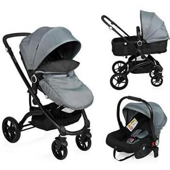 Little World 3-in-1 Kinderwagen City Walker Grau und Schwarz