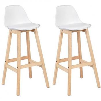 Woltu Küchenstuhl Barhocker – 2er Pack, kompakt und komfortabel in Weiß