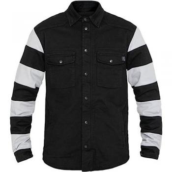 Camicia Moto John Doe Prison Nero Bianco 4XL
