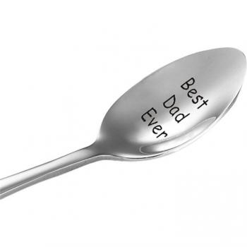 Engraved Coffee Spoon 13x2.5cm - Best Mom Dad Ever, Kitchen Milk Tea Spoon