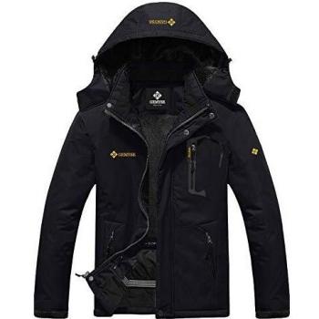 GEMYSE Herren Skijacke - Wasserdichte und winddichte Fleece Outdoor-Winterjacke mit Kapuze
