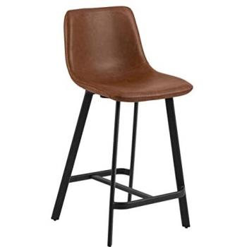 Bistrostuhl Ohio (Set, 2 St), Kunstleder, rechteckige Stahlbeine, Fußstütze