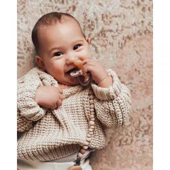 Langarm Babystrickpullover aus Baumwolle und Wolle