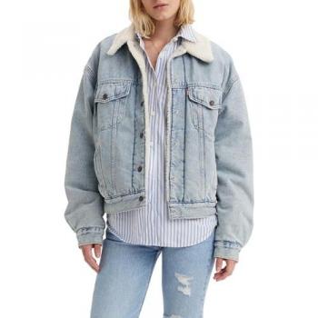 Blouson Levi’s 90S Sherpa femme – Denim et coton, couleur bleu délavé
