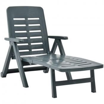 VidaXL Sun Lounger Plastic Foldable Green