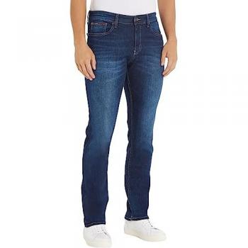 Tommy Hilfiger Men's Ryan Relaxed Straight Jeans, Dark Blue Stretch Denim (Size 31/32)