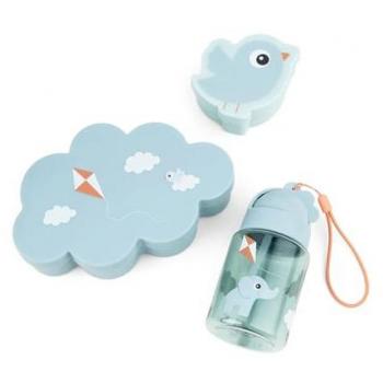 Done by Deer 3-teiliges Set Lunch & Snackbox mit Trinkflasche - blau