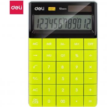 Deli 12-Digit Dual Power Calculator