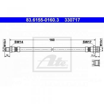 Bremsschlauch Hinterachse ATE 83.6155‑0160.3
