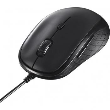 BSMBU315BK Wireless‑style Wired Mouse – Blue LED, 5 Buttons, DPI Toggle