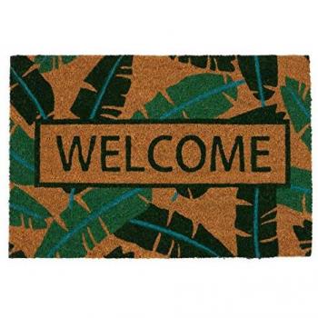 60cm x 40cm Banana Leaf Welcome Coir Door Mat