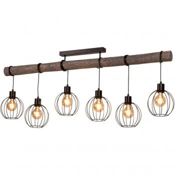 Karou 6-Bulb Grey Pine Ceiling Light