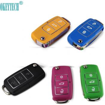 Coque de clé de voiture OkeyTech 3 boutons pour VW Golf, Bora, Polo, Passat, Toledo, SEAT Leon, Skoda Octavia