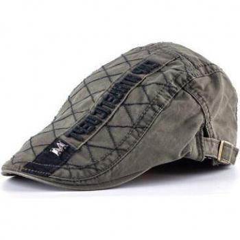 Men's Embroidered Flat Peak Beret