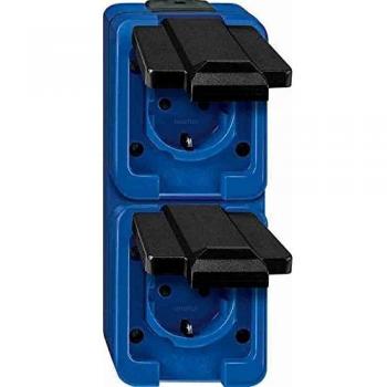 Merten 229286 SCHUKO-Doppel-Steckdose, senkrecht, blau, Schlafgest