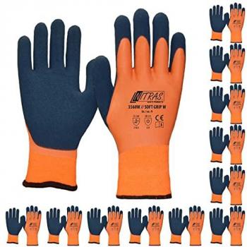 Nitras Guanto di Protezione a Freddo SoftGrip W – Size 10 – Arancio e Blu Scuro – Certificazione EN 388 / EN 511 (II)