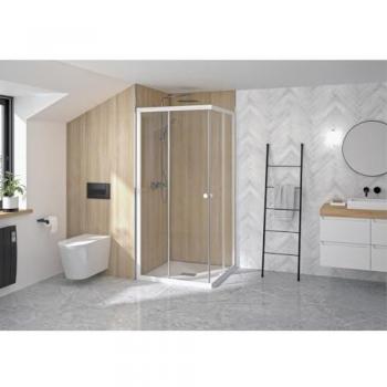 Puerta de Ducha Kinedo Supra 80 cm – Ancho 80 cm, Altura 190 cm, Vidrio Transparente