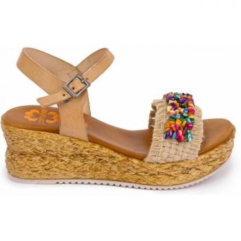 Sandali composti in fibra naturale e perle multicolori PORRONET t36-41
