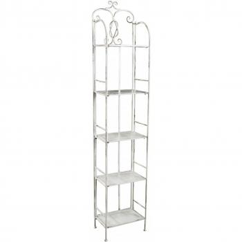 Scaffale 5 Piani In Ferro Bianco 32 x 165 x 22 cm
