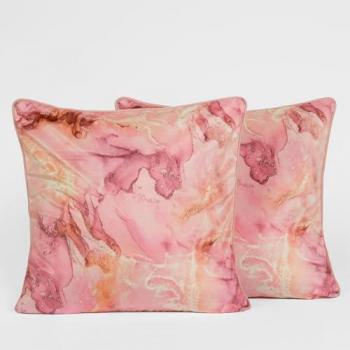 2 Pack Marble Matte Velvet Cushion Covers