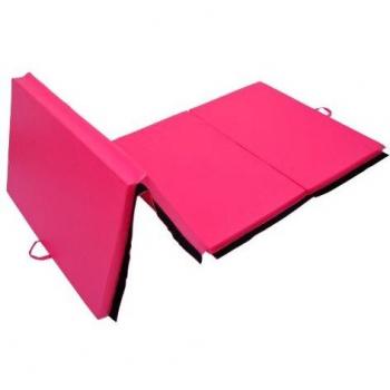 Tapis Pliable Fitness Homcom – Rembourrage Mousse 5 cm, Dimensions 2,93 m × 1,15 m, Couleur Rose