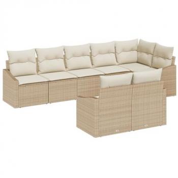 Garden Breeze Dining Collection – 8 Pieces with Storage, Beige/Cream