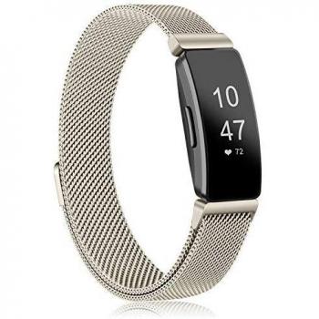 Fitbit Inspire HR Champagne Stainless Steel Metal Mesh Band