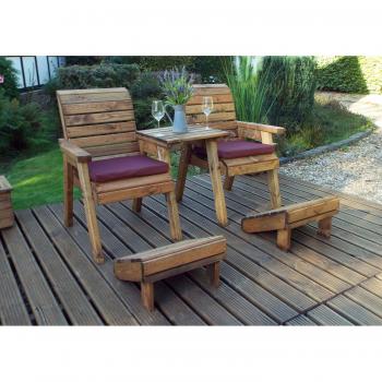 Deluxe Lounger Set with Cushions - Burgundy