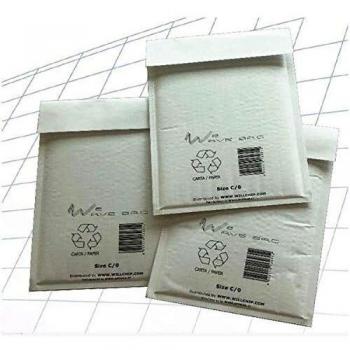 Busta imbottita WeWave in carta kraft, imbottitura carta onda 24x33 cm bianco - conf. 10 buste - WW240330