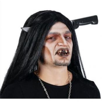 Cuchillo diadema cabeza Halloween