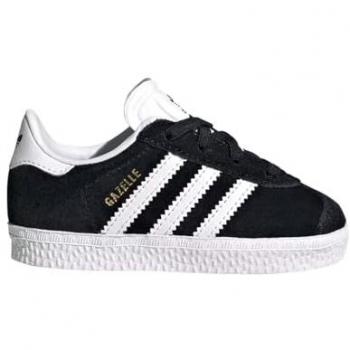 Sneakers Gazelle Comfort Closure Elastic Laces nere da neonato