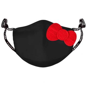 Máscara Hello Kitty con lazo rojo