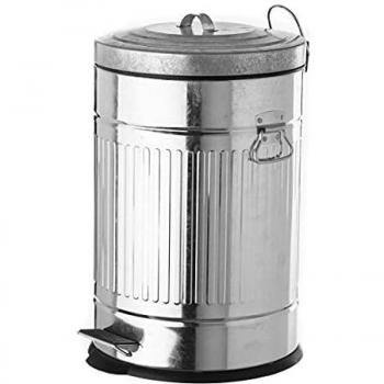 Lola Home Papelera plateada de metal de 20 litros