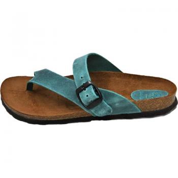 Chanclas Mujer INTERBIOS 7119 Sandalia Piel Bio Dedo Azul
