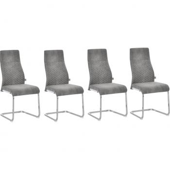 Sedie a dondolo da cucina HOMCOM (4 pezzi) in microfibra grigia, 45x61x98 cm