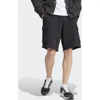Bermudas cargo Essentials de tela French Terry negra para hombre