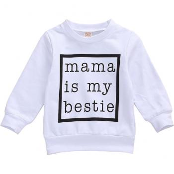 Sudadera con capucha para bebés y niños, casual con estampado de letras, tops de primavera y otoño