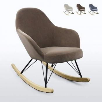 Chaise Bascule Velours Design Eiffel – Marron