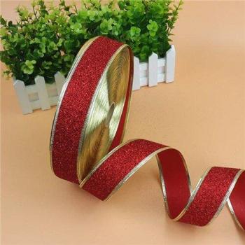 2M Wire Edged Sparkle Ribbon for Christmas Trees, Weddings, DIY & Scrapbooking - 5CM Width