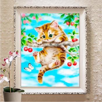 Diamante ricamo set completo Gatto 20X30CM
