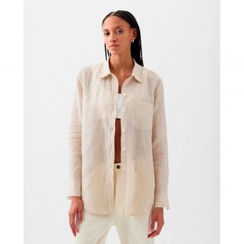 Camisa boyfriend de lino para mujer