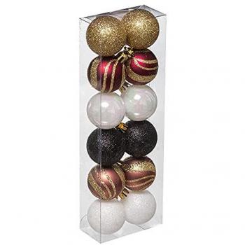 Lot de 12 Boules de 40 mm x 12 Couleurs Assorties