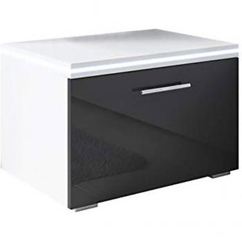 Chevet Victoria - Design noir et blanc - 2 tiroirs - Lumières LED RGB